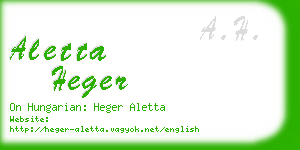 aletta heger business card